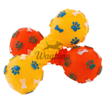 Silicone Dumbbell Dog Toy Squeaky Teeth Cleaning Training Toy